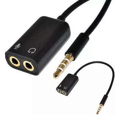  Gold Plated Headphone Audio Splitter Cable Adapter For IPhone IPad & Laptops • £4.20