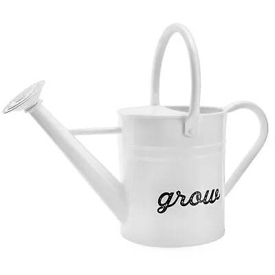 White Enamel Water Gardening Can; Rustic Farmhouse Metal Pitcher For Home Decor • $20.99