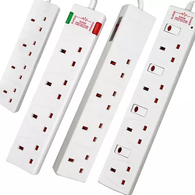 £12.99 • Buy 4 Gang 1 2 5 Metre Surge Protected Extension Lead Cable Mains Power Plug Sockets