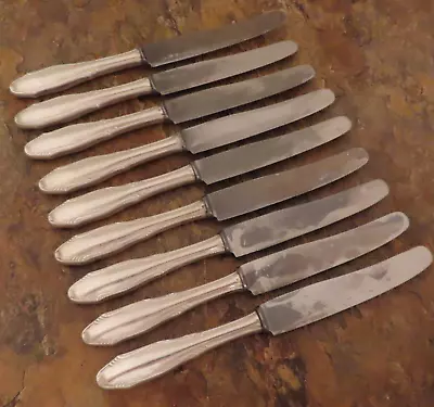 FA 100 Germany 9 Dinner Knives Rostfrei Vintage Silverplate Flatware Lot A • $46.24