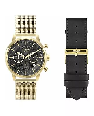 Versus Versace Mens Eugene Gold 46mm Bracelet Fashion Watch • $255