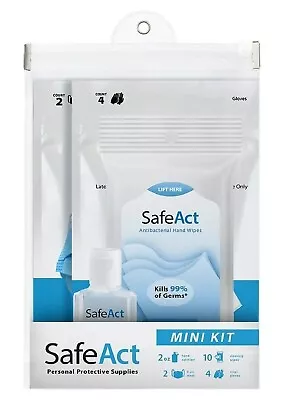 5- SAFE ACT Personal Protective Supply Mini Travel Kit Sanitizer Gloves Mask NEW • $22.99