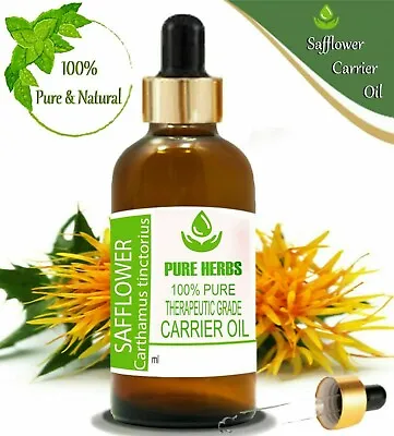 Pure Herbs Safflower 100% Pure & Natural Carthamus Tinctorius Carrier Oil • £7.84