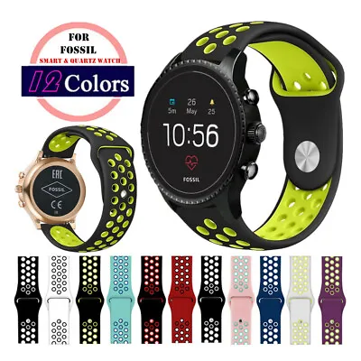 $9.99 • Buy Watch Band For Fossil Watch, Quick Release  20mm 22mm Silicone Sport Wrist Strap