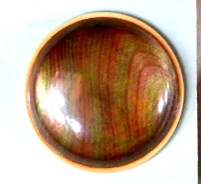 Bb Grained Rainbow SILK Effect Vintage CELLULOID BUTTON Large • $10