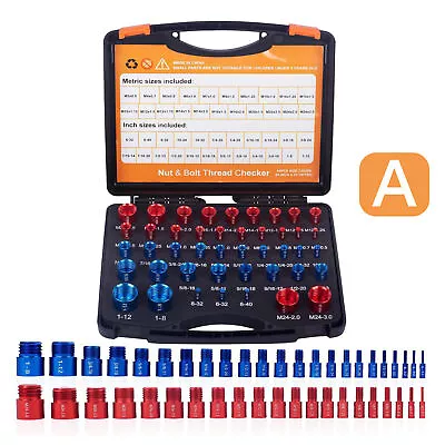 44PCS Bolt Nut Thread Identifier Measure Gauge Size Checker Set Inch & Metric • $44.09