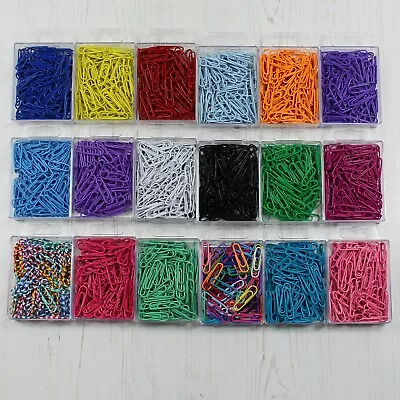 Paper Clips 28mm 18 Coloured Options + Assorted Colours In A Neat Storage Case • £2.70