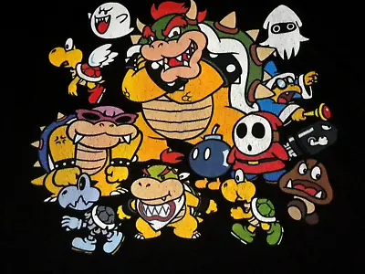 Official Nintendo Licensed Super Mario Bros. Villains Black Tshirt Size 2XL • $17.99