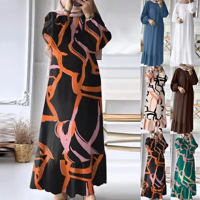 Muslim Women Long Maxi Dress Fashion Kaftan Dubai Gown Islamic Caftan Robe AU • $41.46