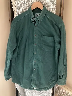 $19.99 • Buy Vintage Woolrich Chamois Flannel Shirt Mens L Green Heavyweight Cotton USA Made