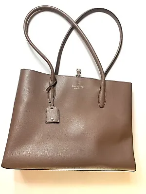 Kate Spade NY Eva Large Leather Tote Shoulder Bag Taupe Outstanding! Orig $449 • $59