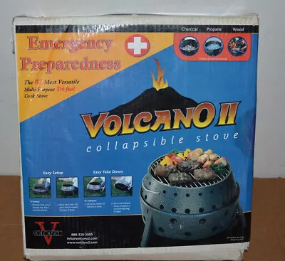 Volcano 2 II Portable Grill Stove Propane Wood Charcoal Collapsible 20-200 • $120