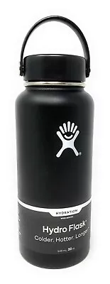 Hydro Flask Wide Mouth Vacuum Bottle - Stainless Steel Black 32 Oz • $36.85