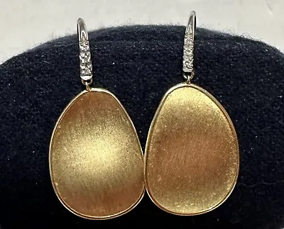 Marco Bicego LUNARIA  18K Yellow Gold Petal Drop Earrings With Diamonds • $895