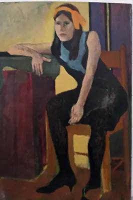 Vtg Large Modernist Painting Aft. Diebenkorn Delphine Cislo Michigan Artist • $920