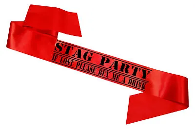 £4.95 • Buy Stag Do Night Party Sash Red If Lost Please Buy Me A Drink Multiple Colours