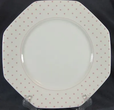 Mikasa POLKA DOTS PINK LDA05 Dinner Plates Fine China Octagonal 8 Sides • $15.01