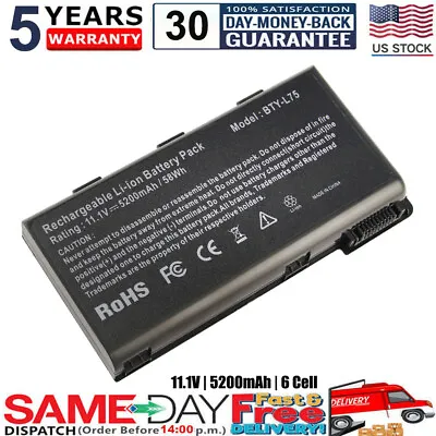 6 Cells Battery BTY-L74 BTY-L75 For MSI A5000 A6000 A6200 A7200 957-173XXP-101 • $17.99