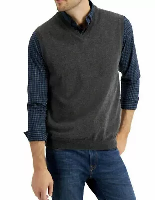 New Club Room Mens Sz Large Solid V-Neck Sweater Vest NWT • $18.99