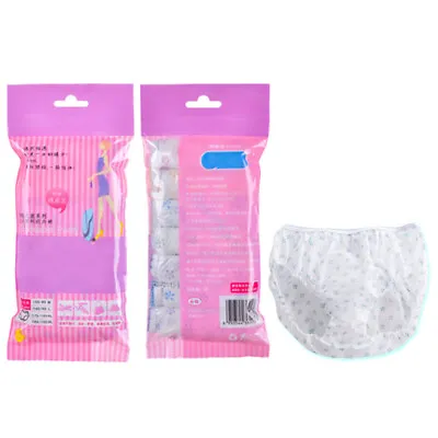 £4.96 • Buy 7pcs/Pack Disposable Non Woven Paper Brief Panties Ladies Travel Underwear LT