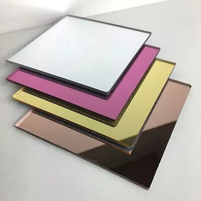 Acrylic Mirror Sheet Perspex Rose Gold Silver Pink Mirror A3 A2 A1 Plastic  • £20.99