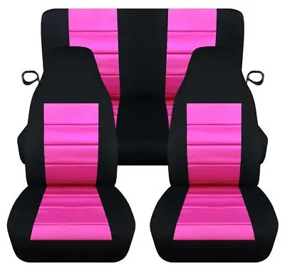 Designcovers Fits 94-04 Ford Mustang Front Car Seat Covers Black And Hot Pink • $133.49