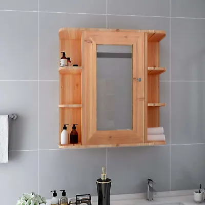 Bathroom Mirror Cabinet Oak 66x17x63  MDF Q1K0 • £146.11