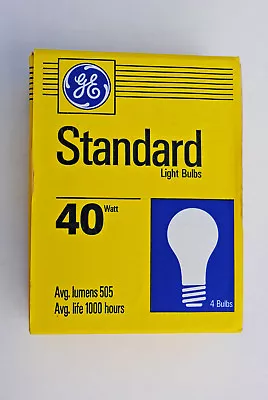 GE 4-Pack Of 40-Watt A-19 Standard Inside Frosted Light Bulbs 120-Volt 1000-Hrs • $3.95