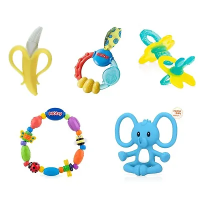 Nuby Baby Teether Toys Soothing Sore Gums Orthodontic Approved BPA Free New • £8.20