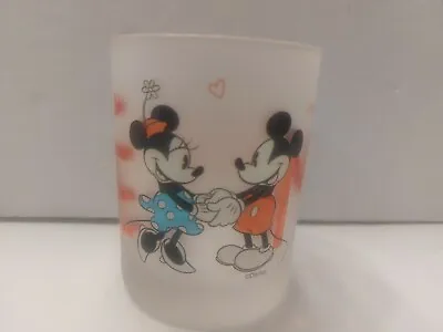 Mickey Minnie Mouse Be Mine Candle Holder Jar Glass • $5.95