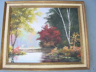 1953 Oil Painting On Canvas By Freddy Petersen Zephyr Hills FL Lynnfield Mass. • $259.99