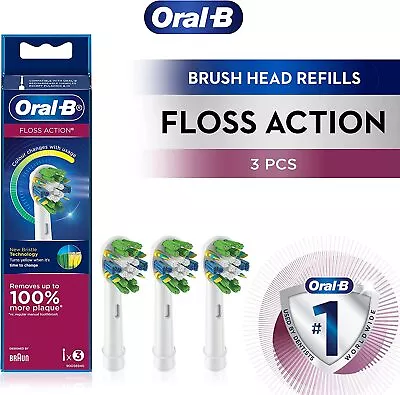 Oral-B Floss Action Electric Toothbrush Replacement Brush Heads 3 Pack • $28.21