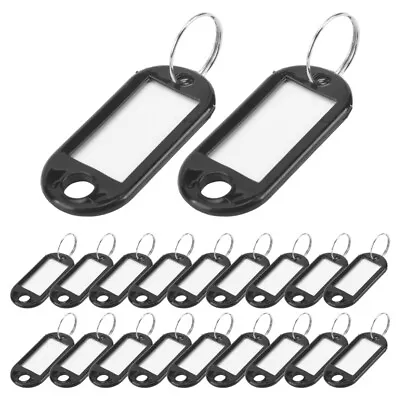 20 Pcs Key ID Label Tags Split  Keyring Keychain Black E4D65415 • $6