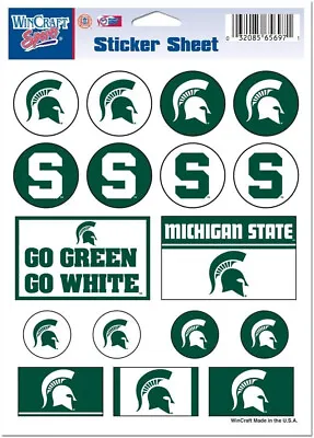 Michigan State Spartans Mini Decals Stickers 17 Stickers Per Sheet FAST SHIP • $5.75