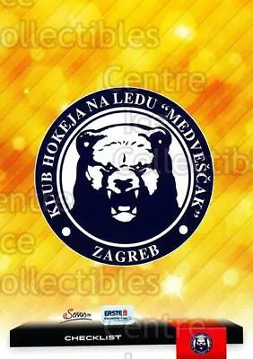 2012-13 Erste Bank Eishockey Liga EBEL #307 Checklist KHL Medvescak Zagreb • $1.46