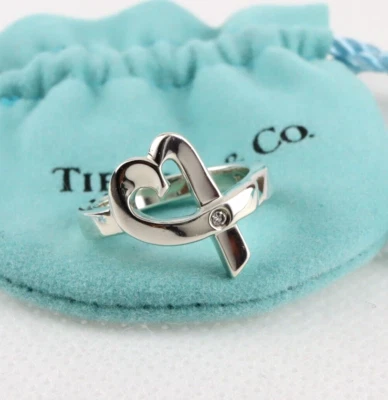 £149.88 • Buy Tiffany & Co. Paloma Picasso Loving Heart Ring Silver 925 + Diamond Size:US4.5