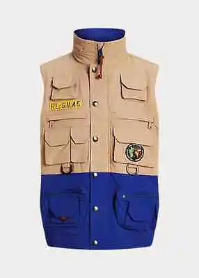 Polo Ralph Lauren Expedition Vest “voyager” Khaki Brown Hood Rl Sz L Nwt$298 • $298