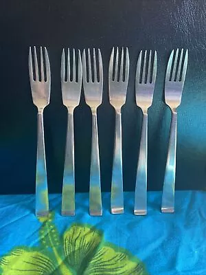 6 Sola Stainless Steel Flatware Holland Mcm Cora Dinner  Forks • $49