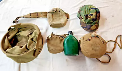 Vintage Palco Aluminum Canteen Military Canvas Water Bag  Lyon & Coulson Lot • $29.95