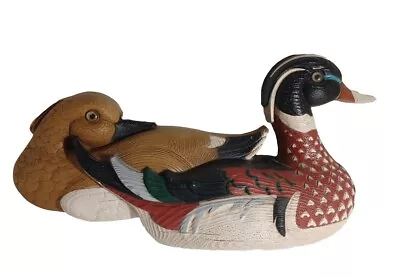 Vintage 1978 Burwood Plastic Wood Duck Pair Wall Hanging Decor #2241 • $12