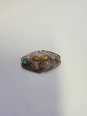 Vintage Filigree Sterling Silver Brooch • $55