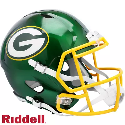 Green Bay Packers Full Size Speed Replica Football Riddell  Helmet FLASH - NFL. • $149.88