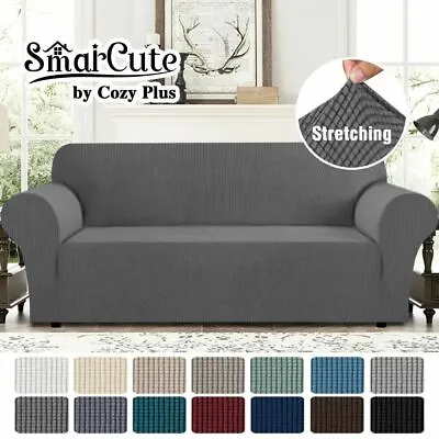 Stretch Couch Cover Sofa Cover Slip Cover Full Protect Thick Soft 1/2/3/4 Seater • $51.99