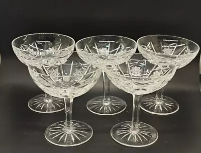 5 X Vintage Style Cut Glass Coupe Champagne Cocktail Martini Margarita Glasses • £43.99