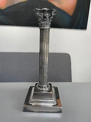 Antique Silver Plate Corinthian Column Oil Lamp Base • £70