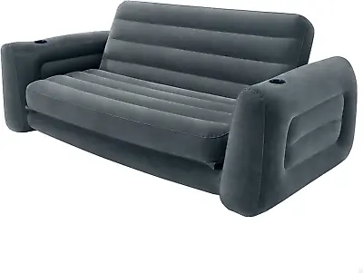 Intex King Size Inflatable Pull Out Sofa Bed Sleep Away Futon Couch - Anthracite • £78.83