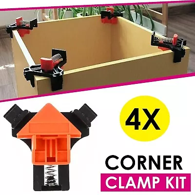 4PCS Multifunction 90° Right Angle Clamp Clip Corner Clamp Woodworking Tools Kit • $20.99