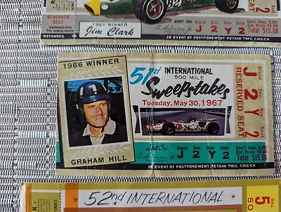 1966-1970 Indianapolis 500 Tickets • $40