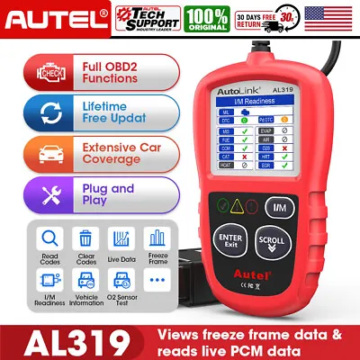 $31.99 • Buy Autel Autolink AL319 OBD2 Scanner Diagnostic Reset Tool For Mercedes Honda BMW