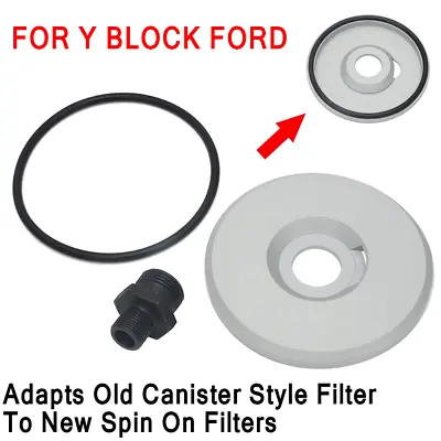 Billet Aluminum Spin On Oil Filter Adapter Kit For Y Block Ford 232 252 272 292 • $39.99